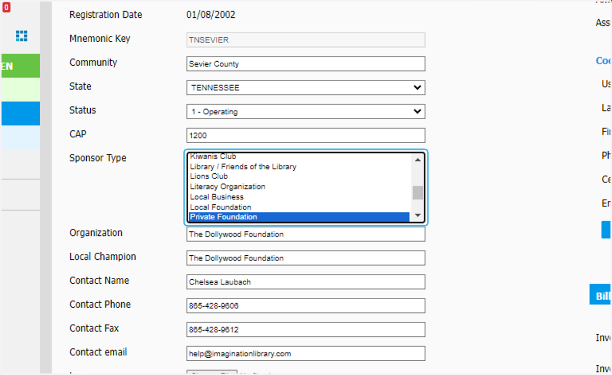 Select your Sponsor Type (hold ctrl+ to select multiple)
