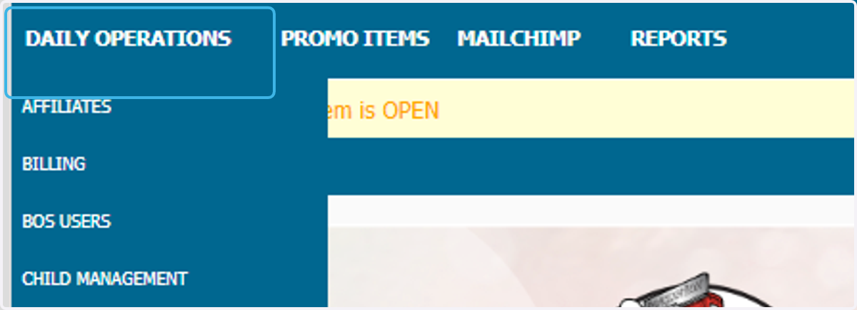 Click on DAILY OPERATIONS