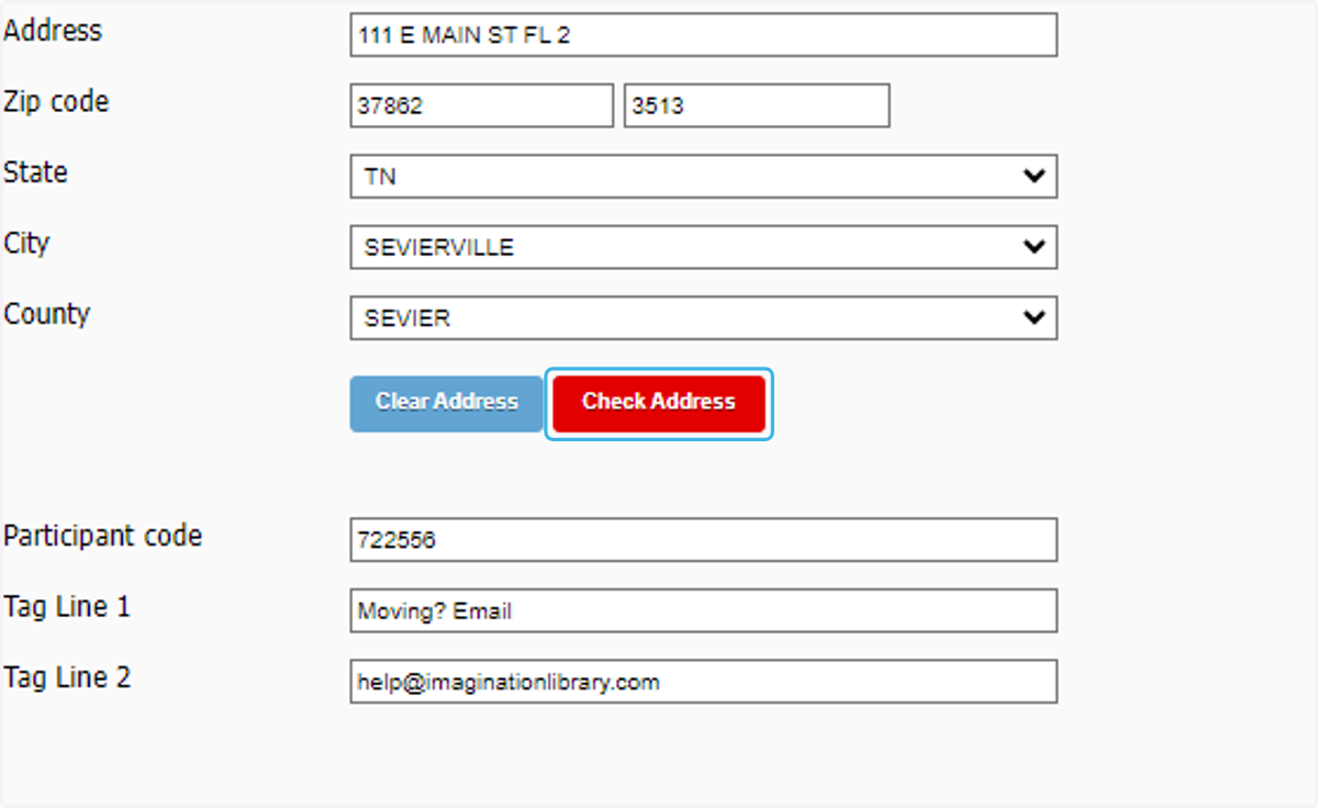 Click on Check Address