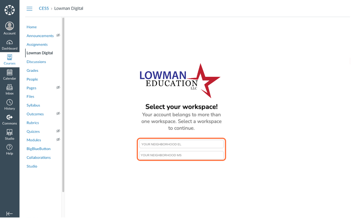 Now, when your instructors refresh their browser they will have access to register for Lowman Digital in the left menu!