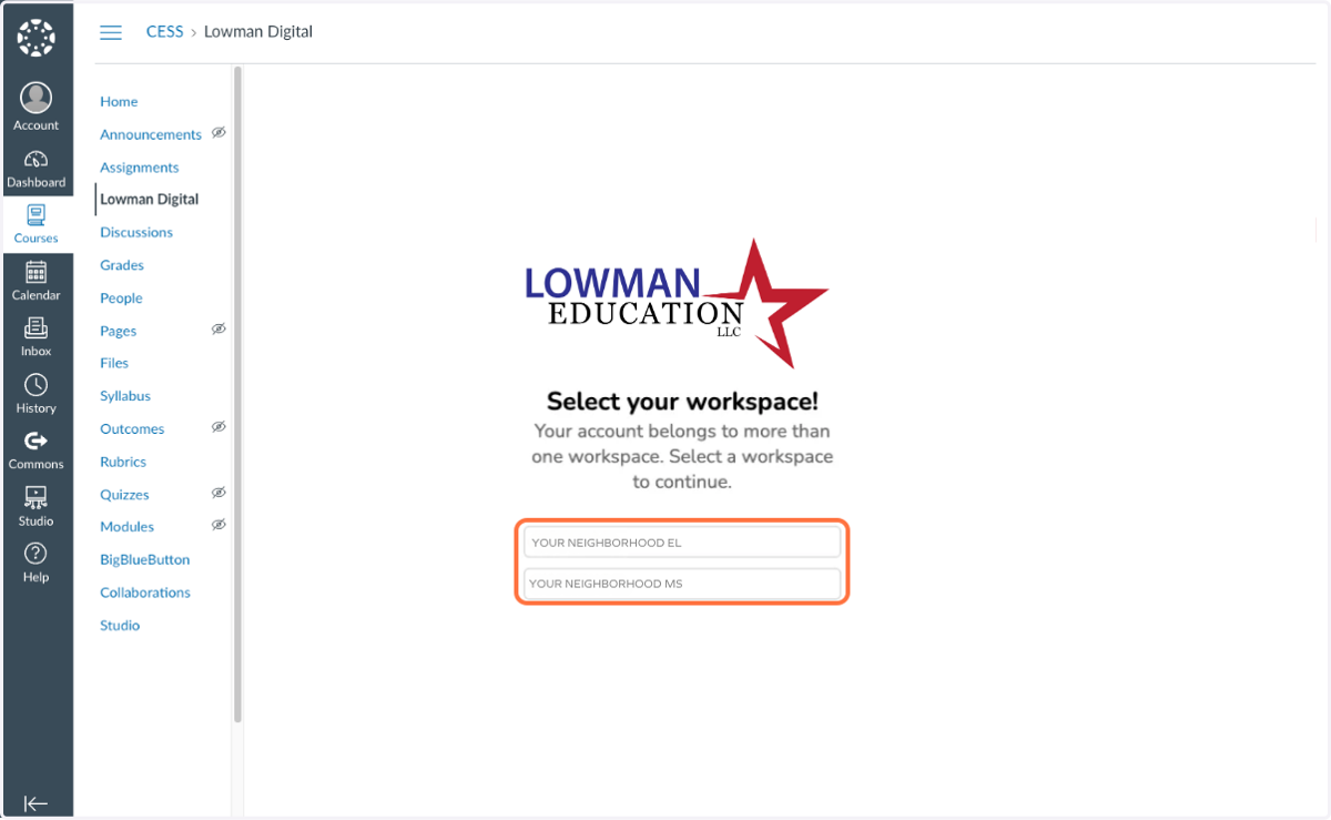 Now, when your instructors refresh their browser they will have access to register for Lowman Digital in the left menu!