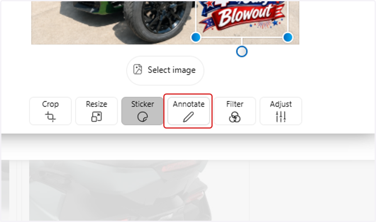 Click on Annotate to add text, arrows, or instructional symbols.