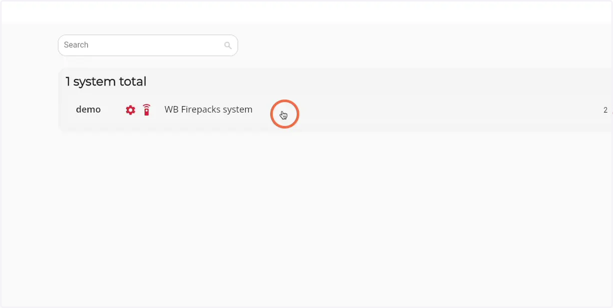 Click on the Firepack that you would like to see the live status of