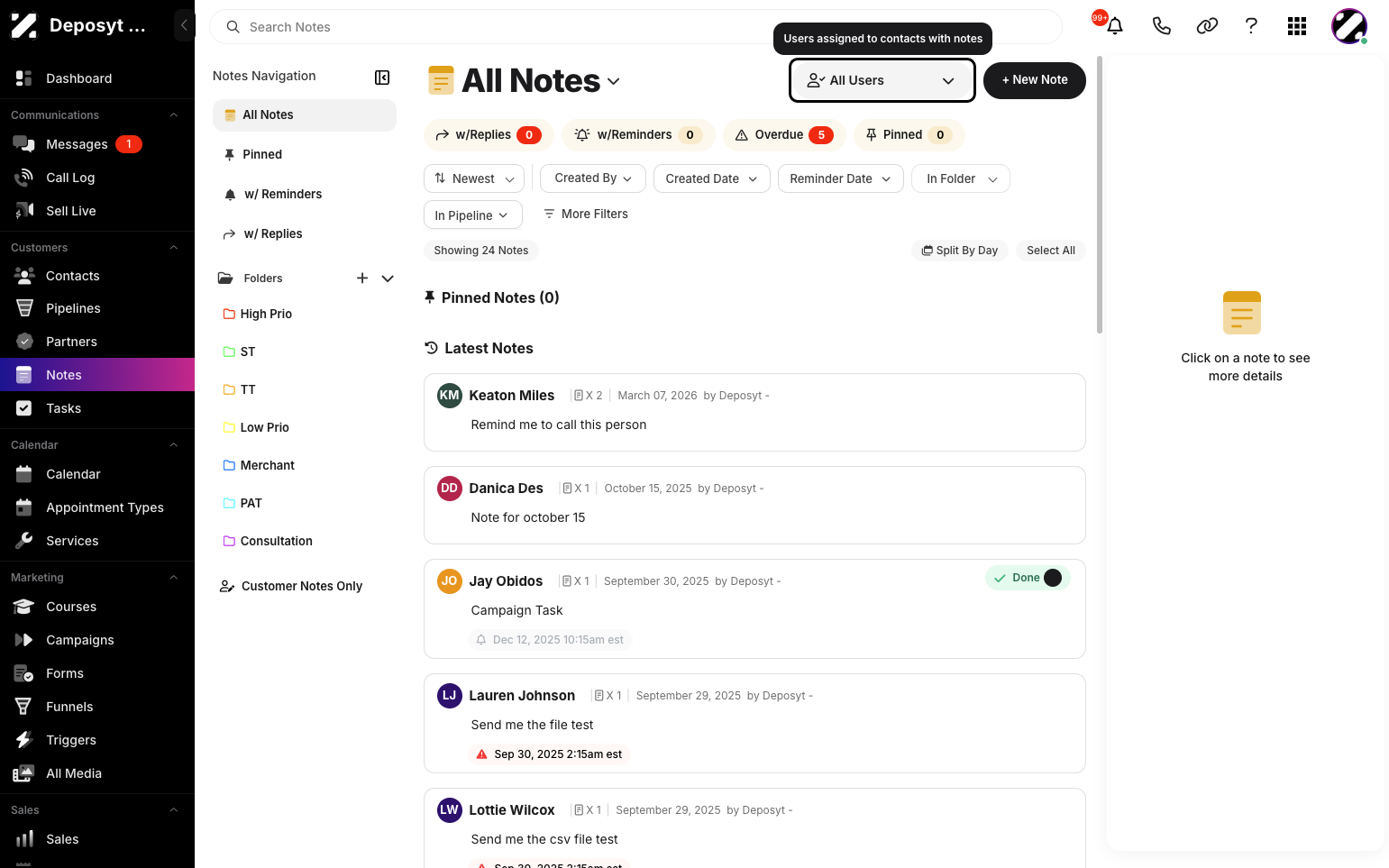 Step 2: Click the All users Filter button.