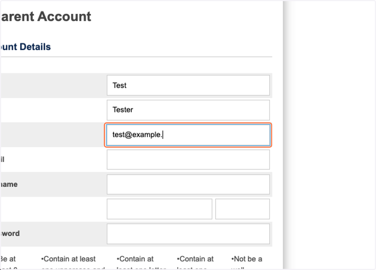 Type in your email (This email will be used for school notifications).