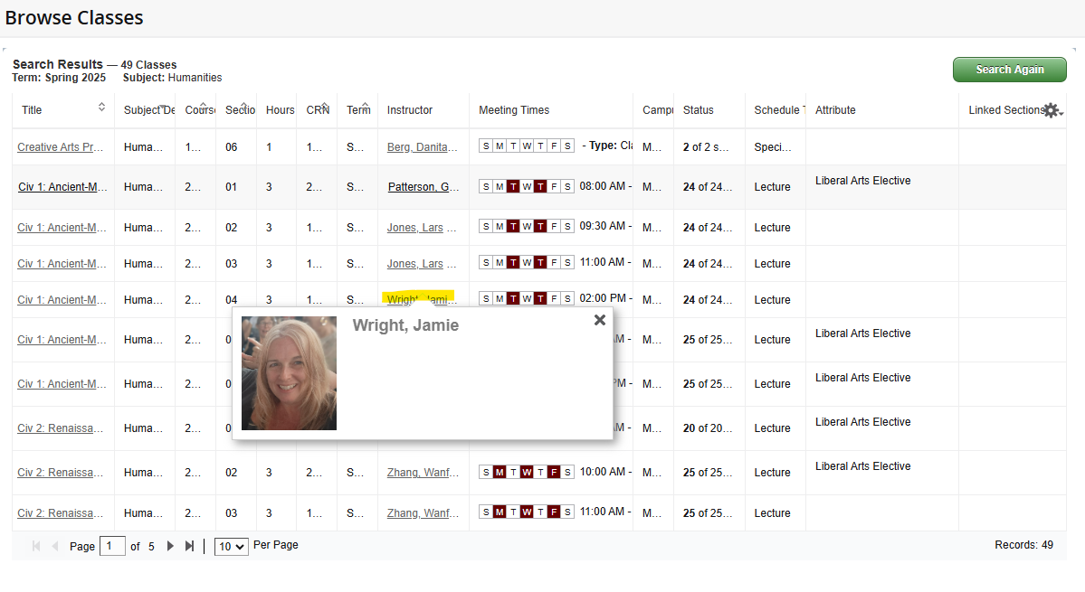 View Profile and close pop-up when done