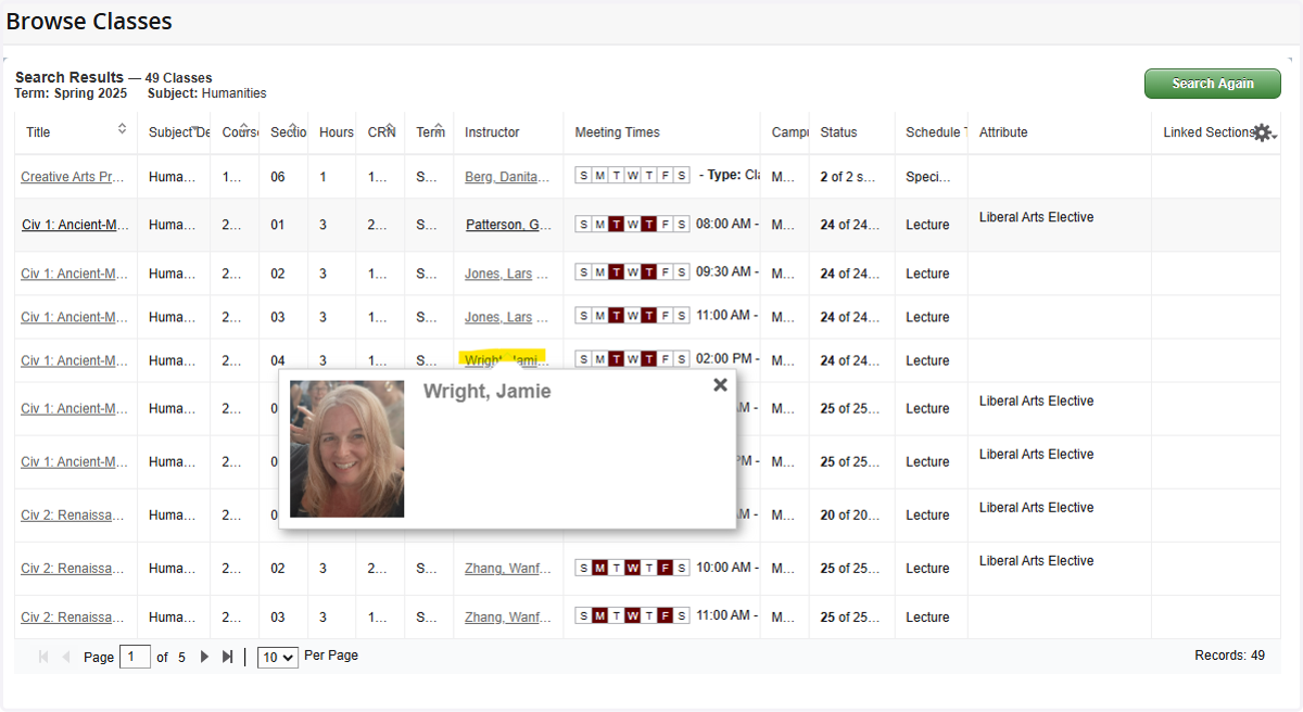 View Profile and close pop-up when done