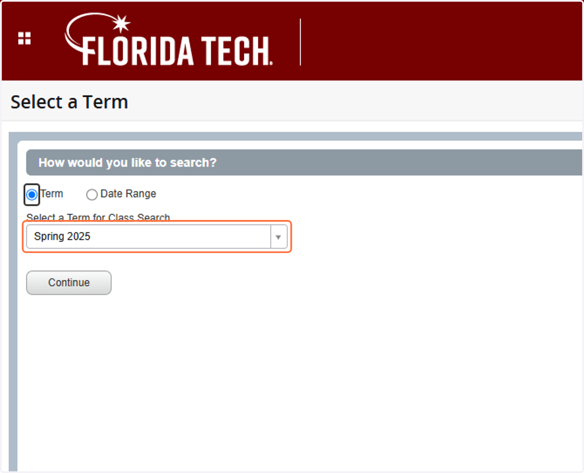Click Drop-down to view available terms