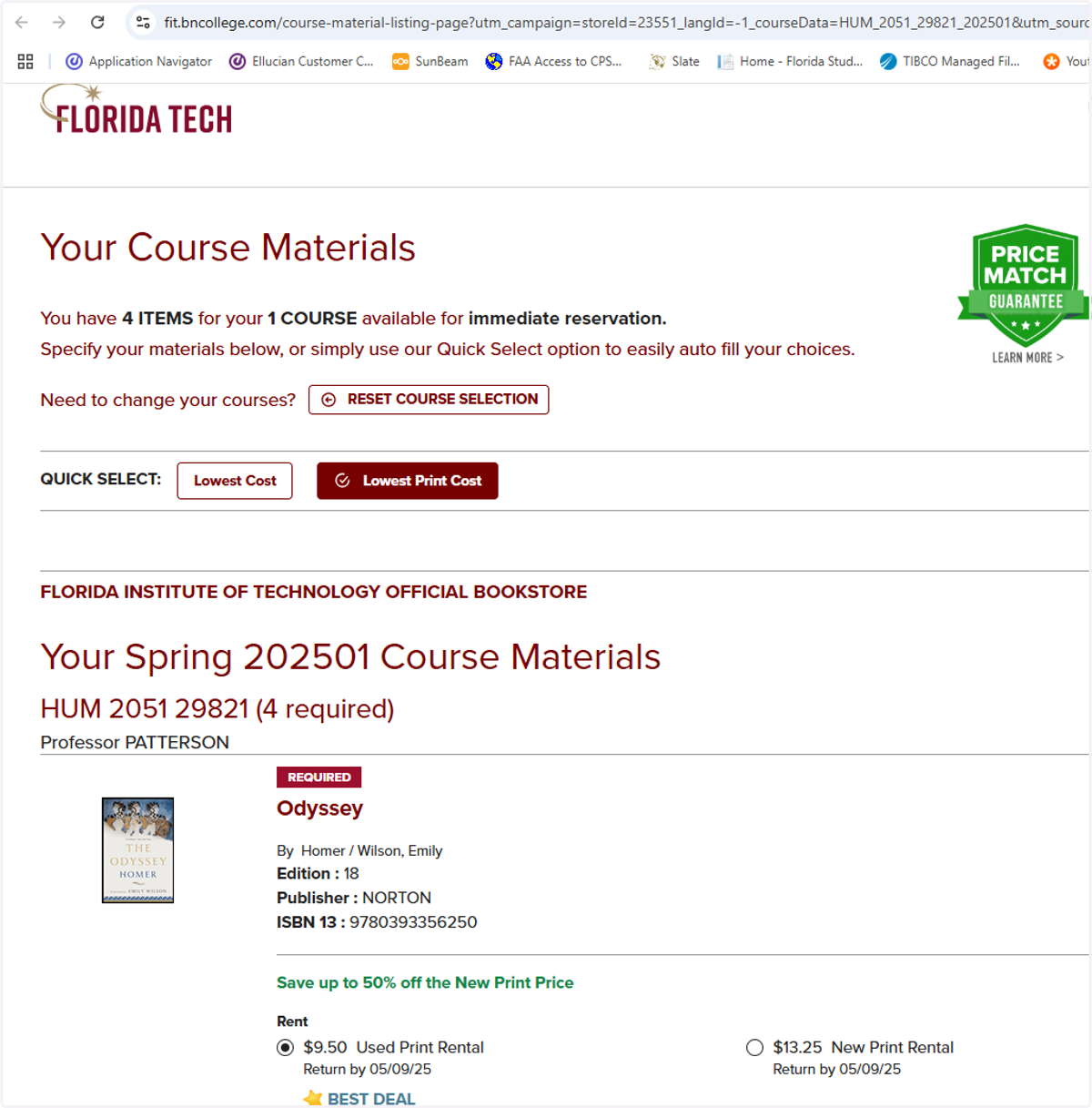 You will be sent to the Barnes & Noble website where you can view/order books for this class.