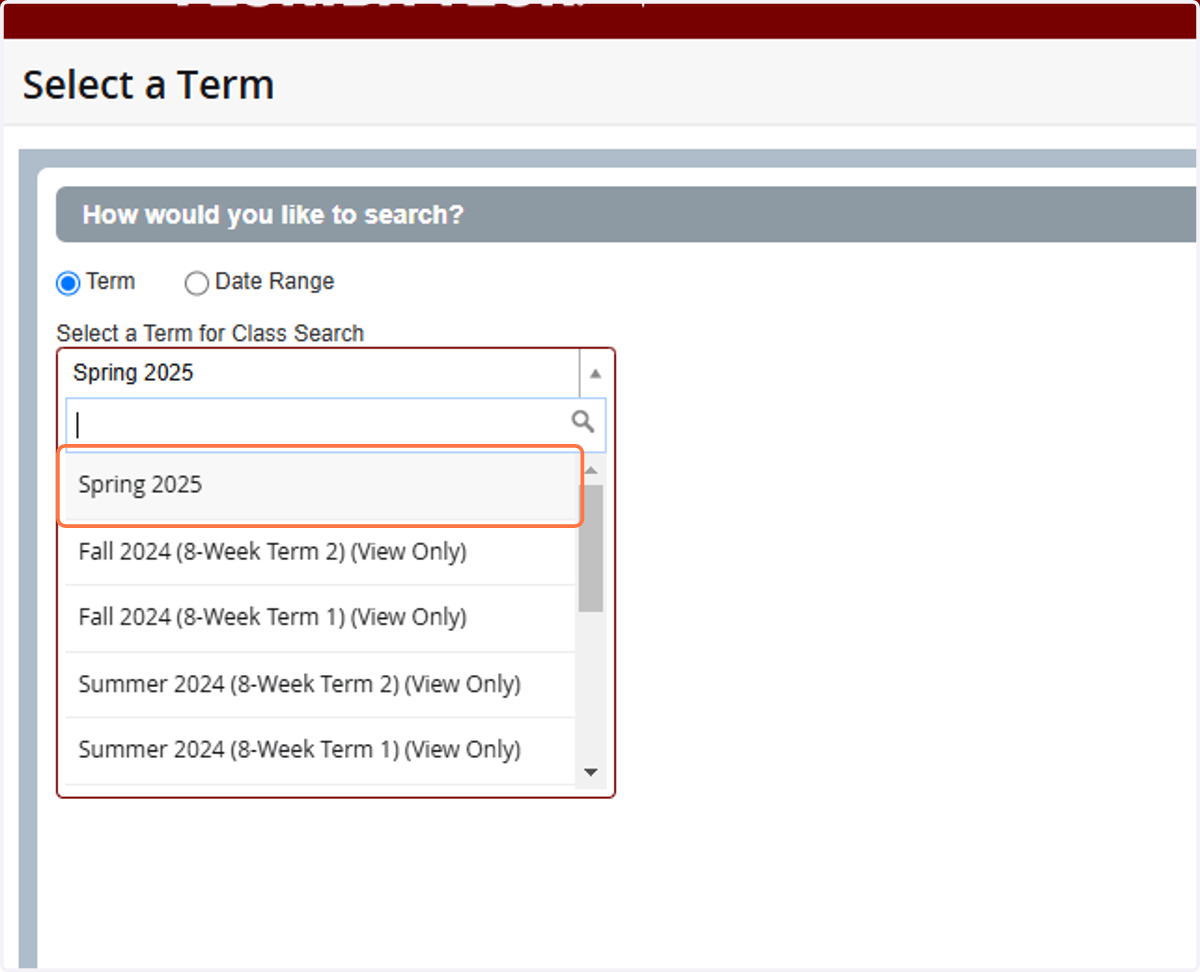Click on the term you want to browse
