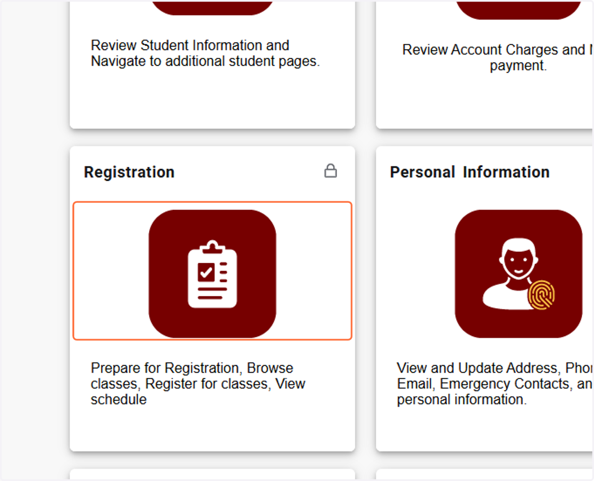 Click on Registration