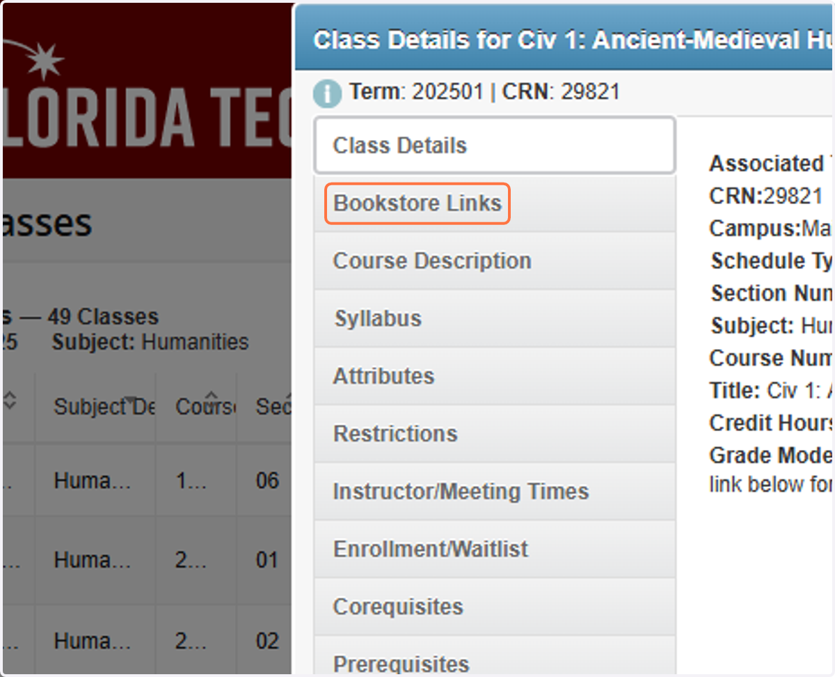 To view the required materials for this class, click on Bookstore Links