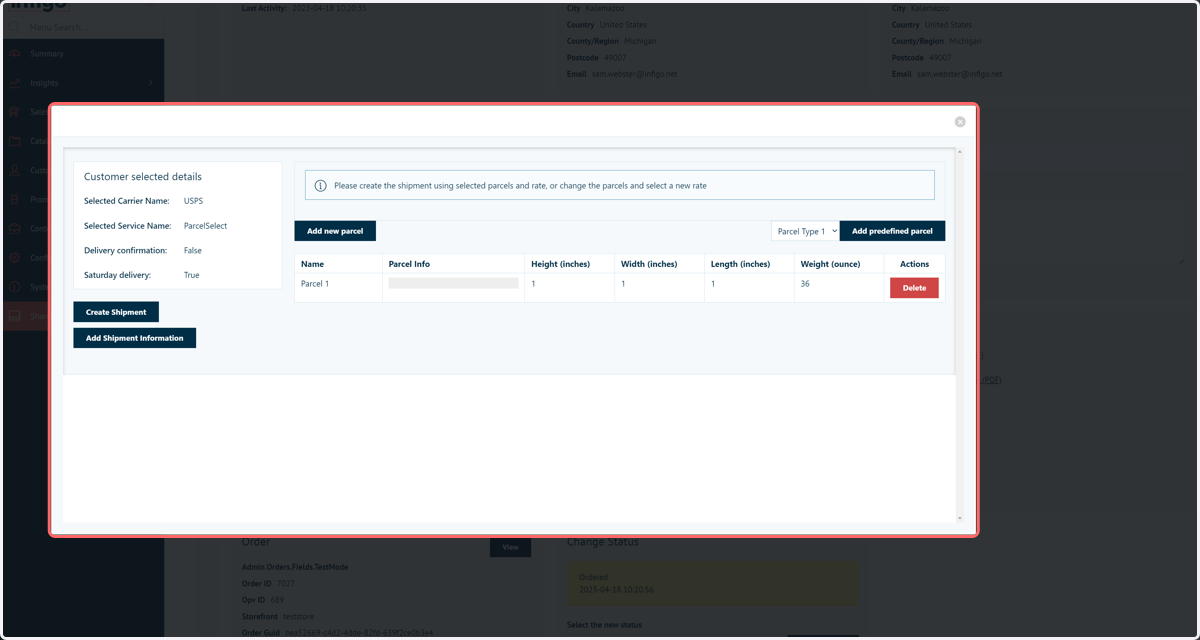 Manual shipment management