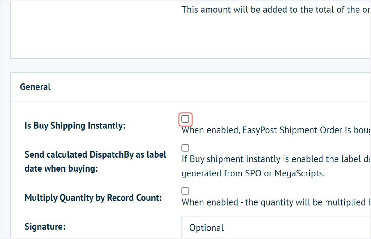 Next, let's see how the workflow changes when Buy Shipping Instantly is disabled