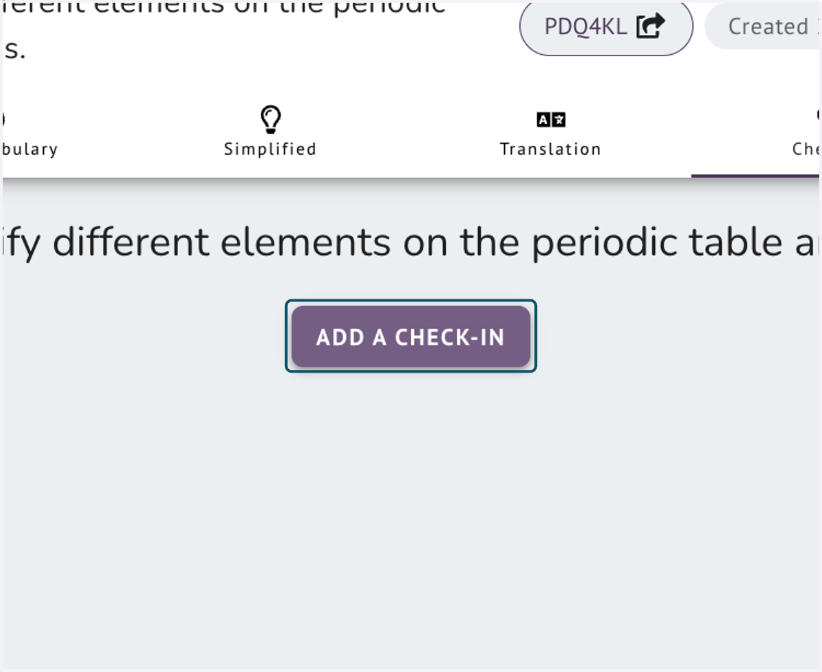 Click on ADD A CHECK-IN