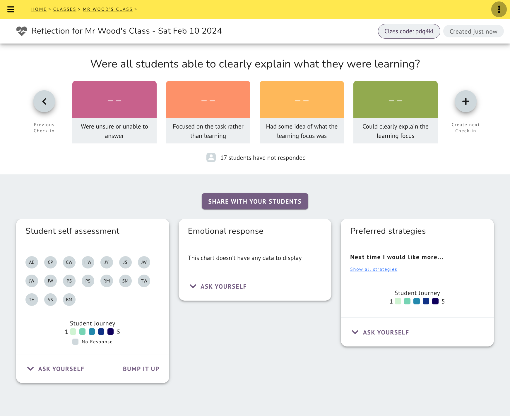 SHARE WITH YOUR STUDENTS will allow you to push to Google classroom or share a link.