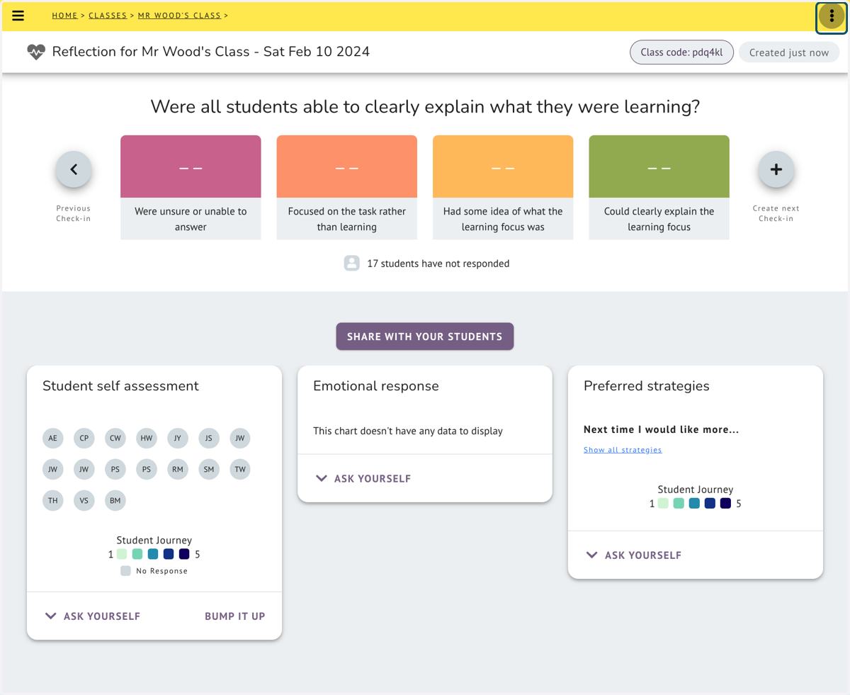 SHARE WITH YOUR STUDENTS will allow you to push to Google classroom or share a link.