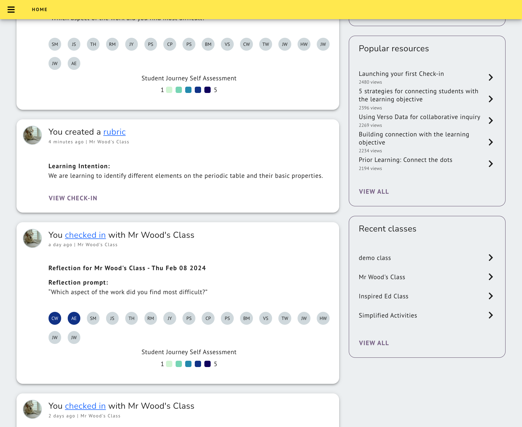 New Rubrics will appear on your homepage