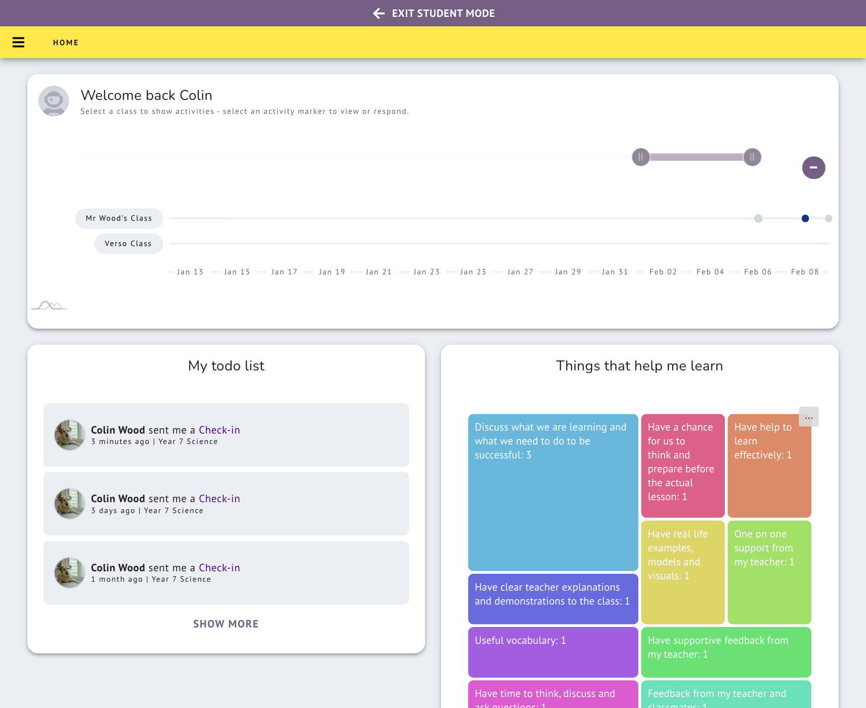 Students access their Rubrics in two places