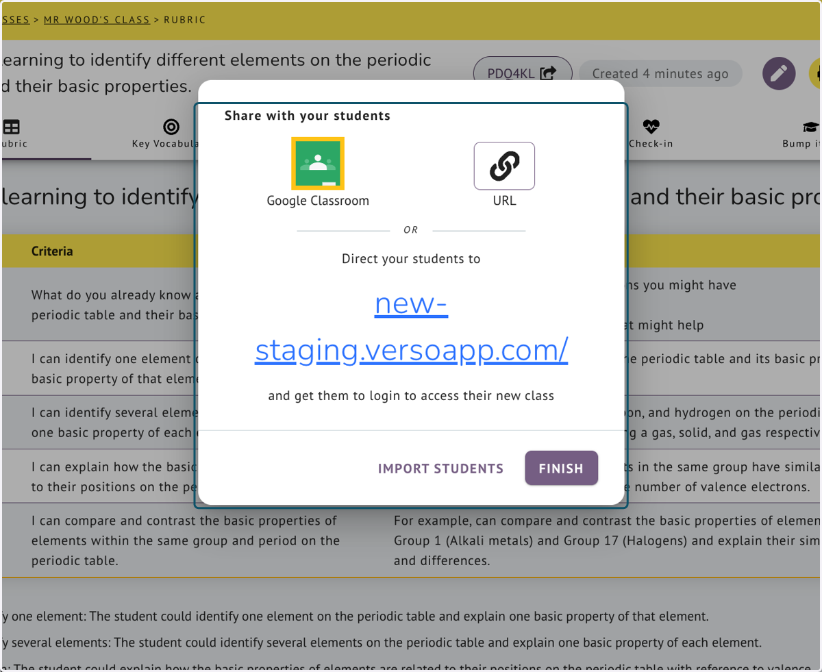 Google Classroom, URL or the direct link