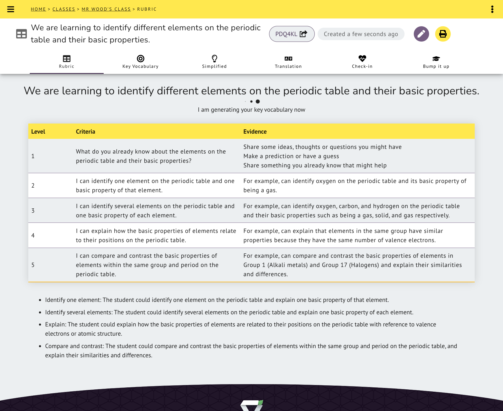 Auto-generating Vocabulary and a Simplified English Version.