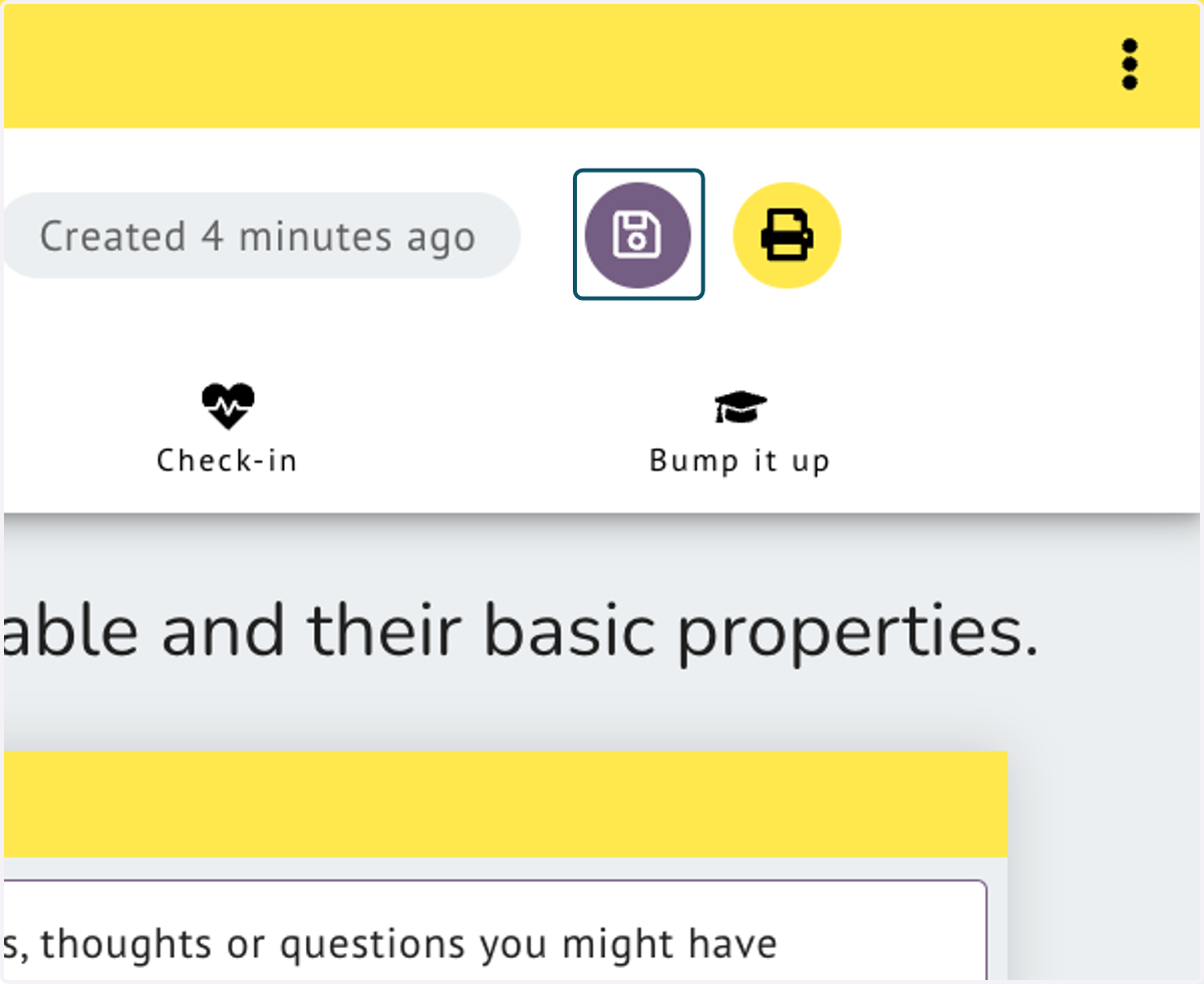 Click on the purple save button (floppy disk)i to save your changes