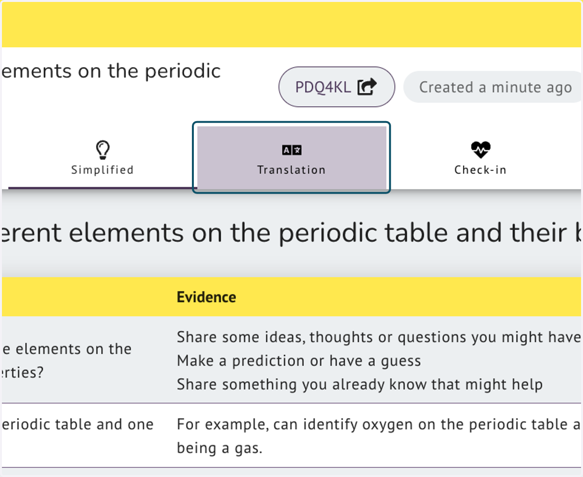 Click on Translation for Clarify to translate your Rubric into multiple of languages