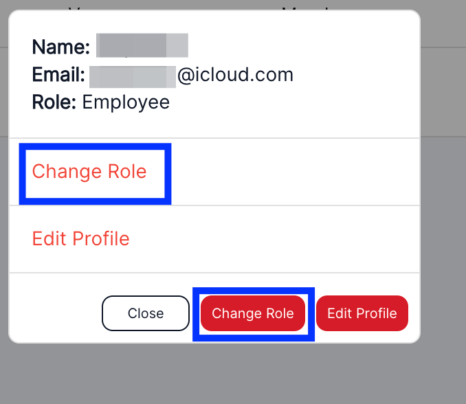 Click on Change Role