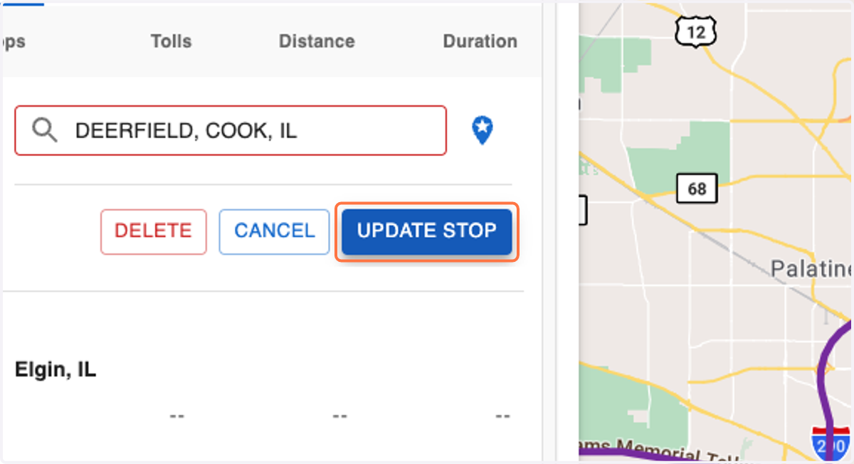 Click on UPDATE STOP