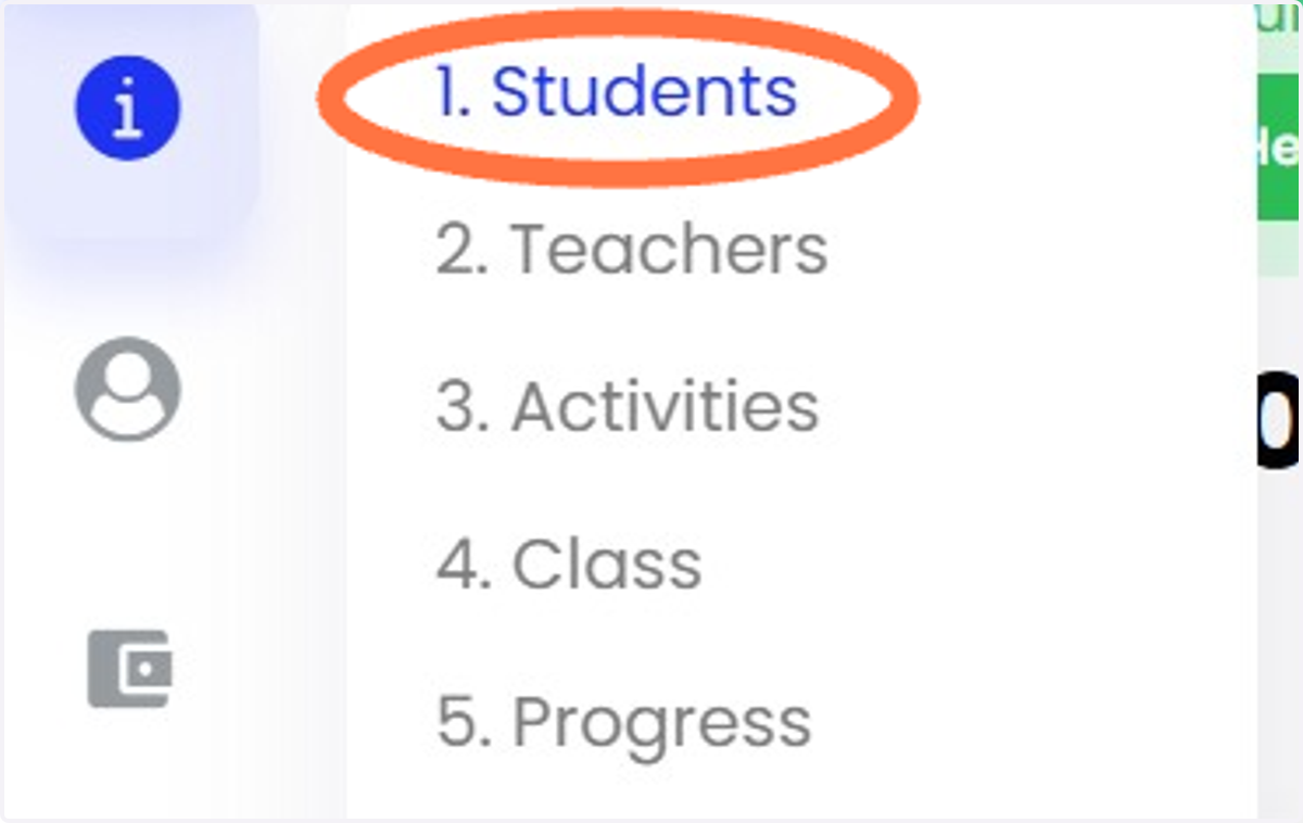 Klik 'Manage' > 'Student'.