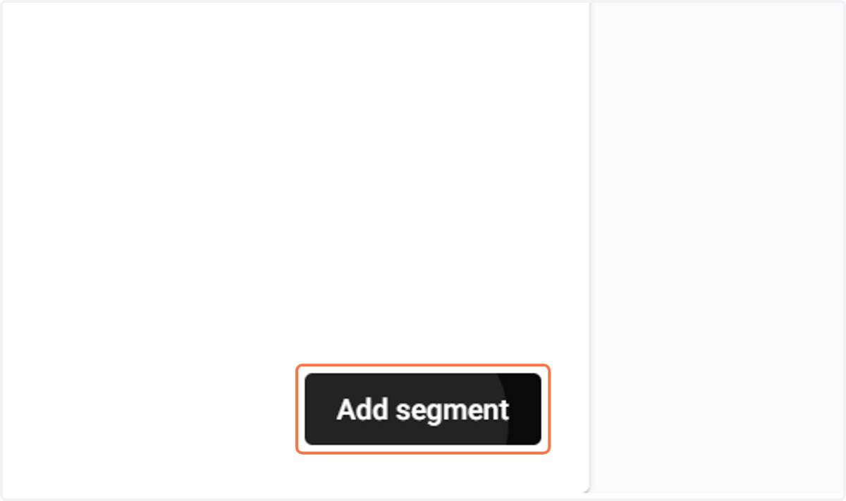 Klik vervolgens op 'add segment' om het segment toe te voegen aan je feed. Je kan nu de criteria gebruiken om klanten te filteren.