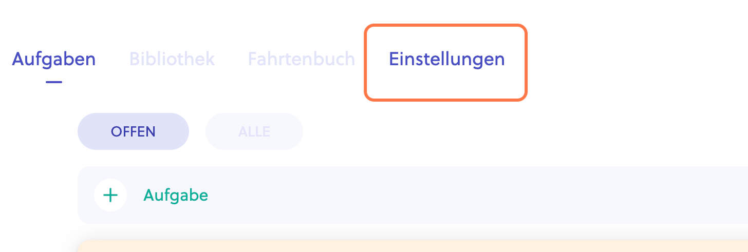 Klicke auf Einstellungen.