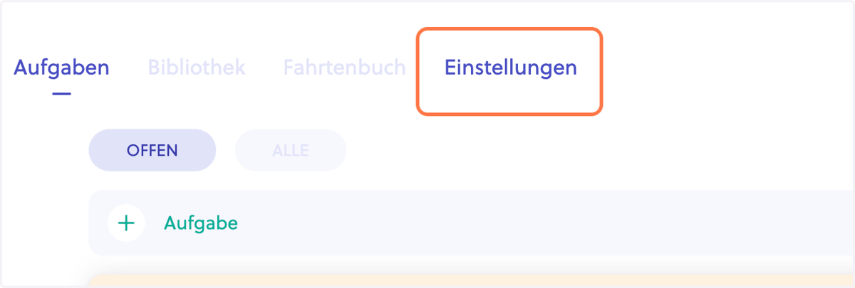 Klicke auf Einstellungen.