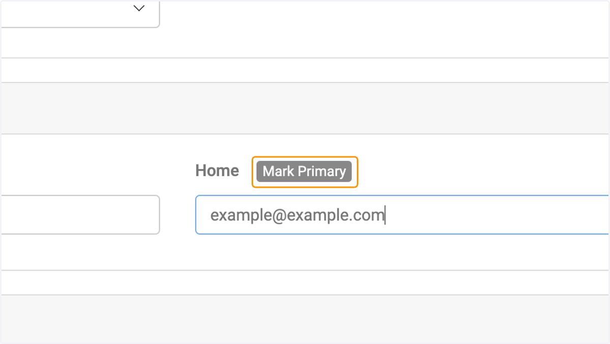 Click on Mark Primary to make your secondary email address your primary