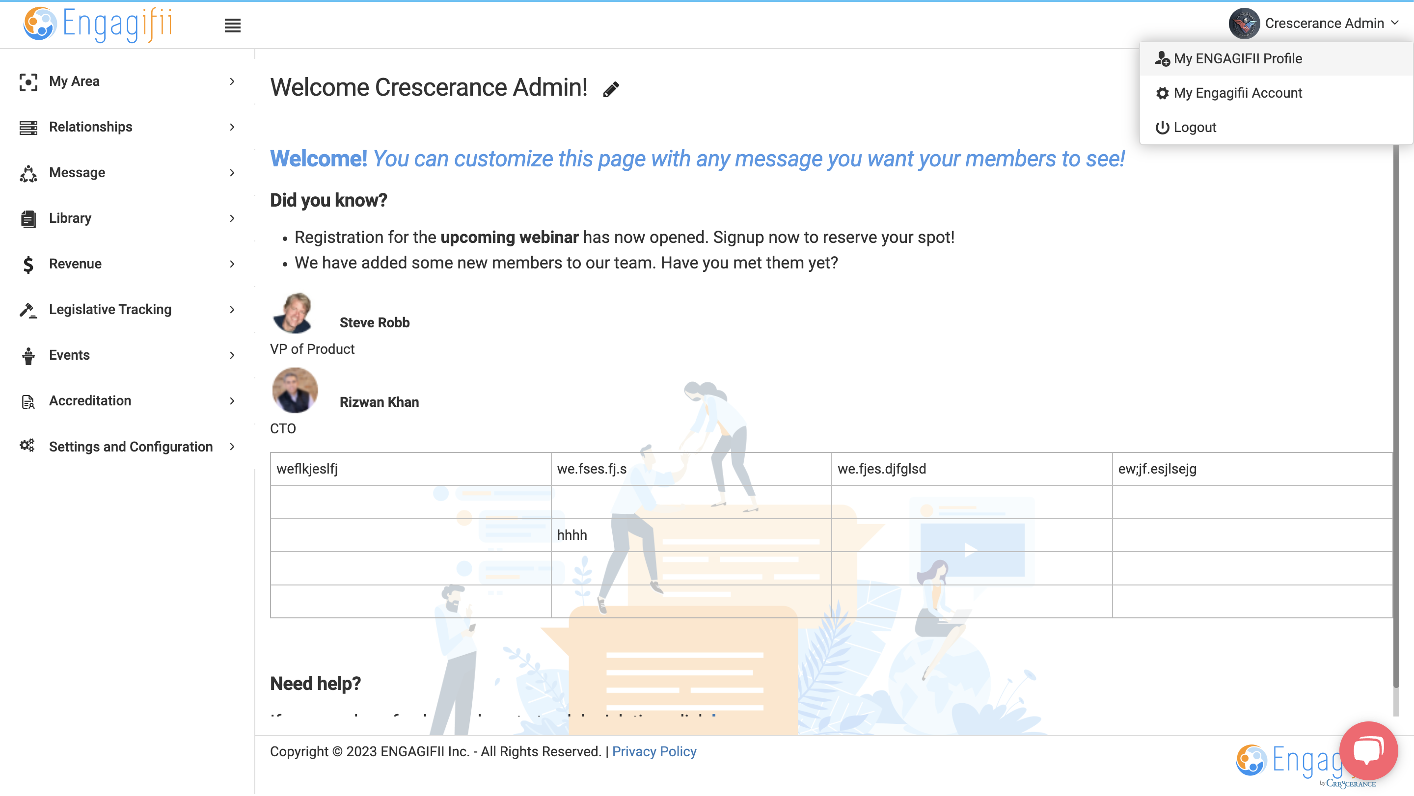 Click on My ENGAGIFII Profile