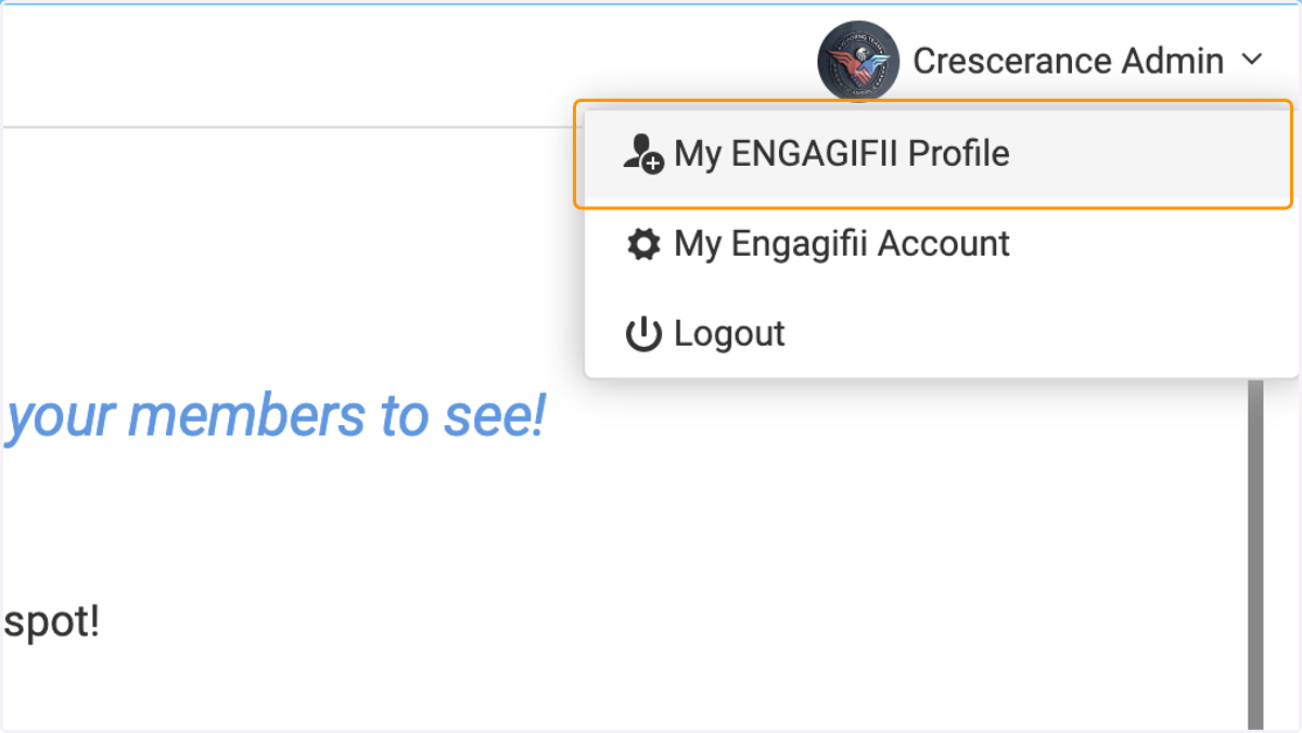 Click on My ENGAGIFII Profile