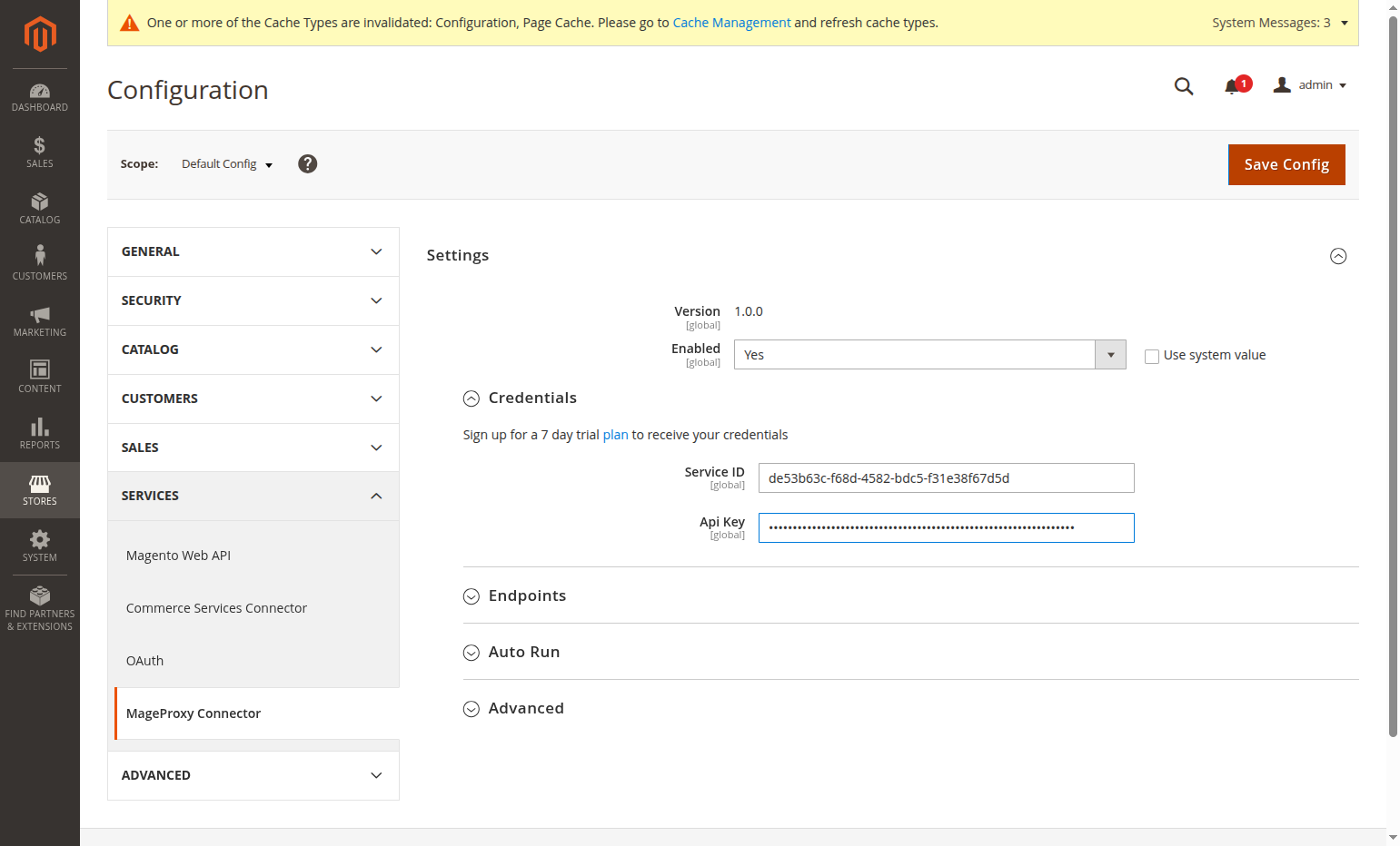 Click on Save Config