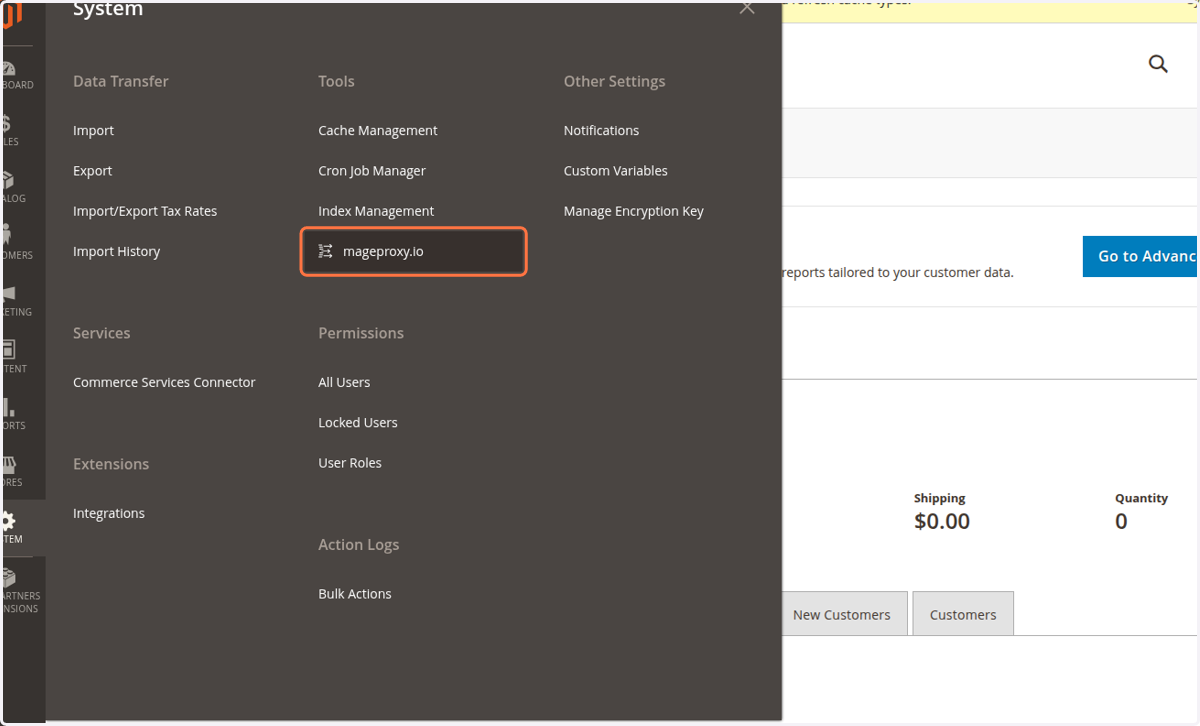 Click on mageproxy.io under Tools
