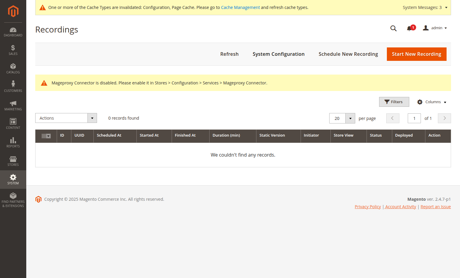 Click on System Configuration in the top menu