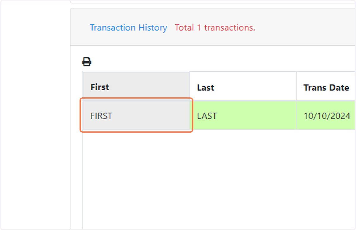 Click anywhere on your active transaction