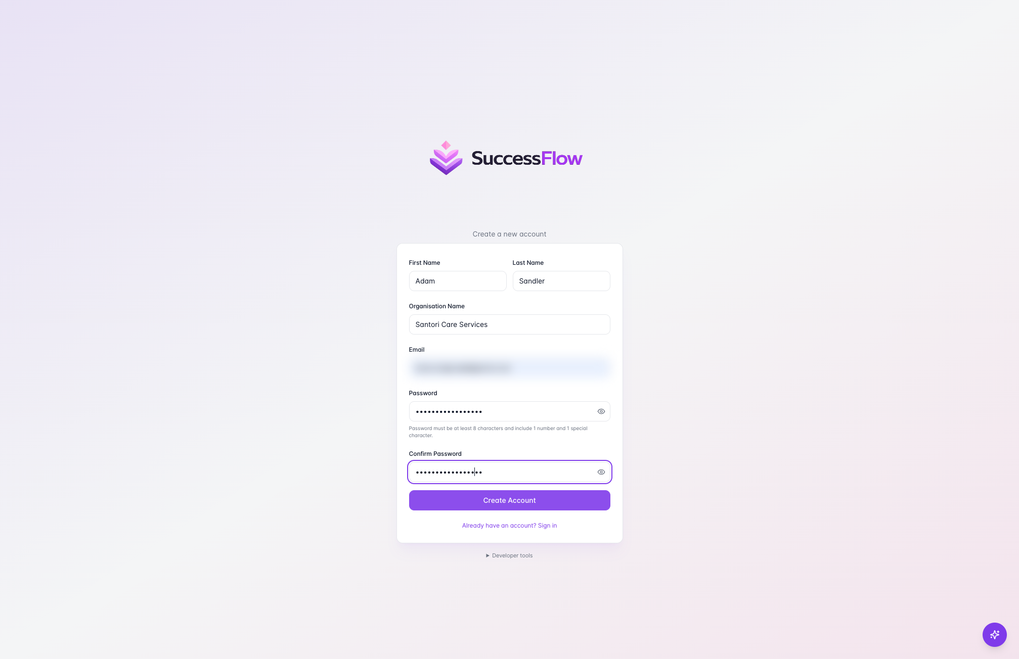 Click on Create Account