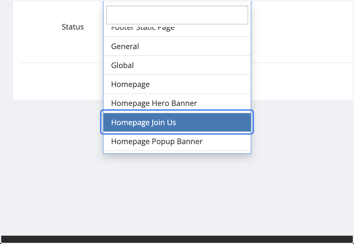 Click on Homepage Join Us