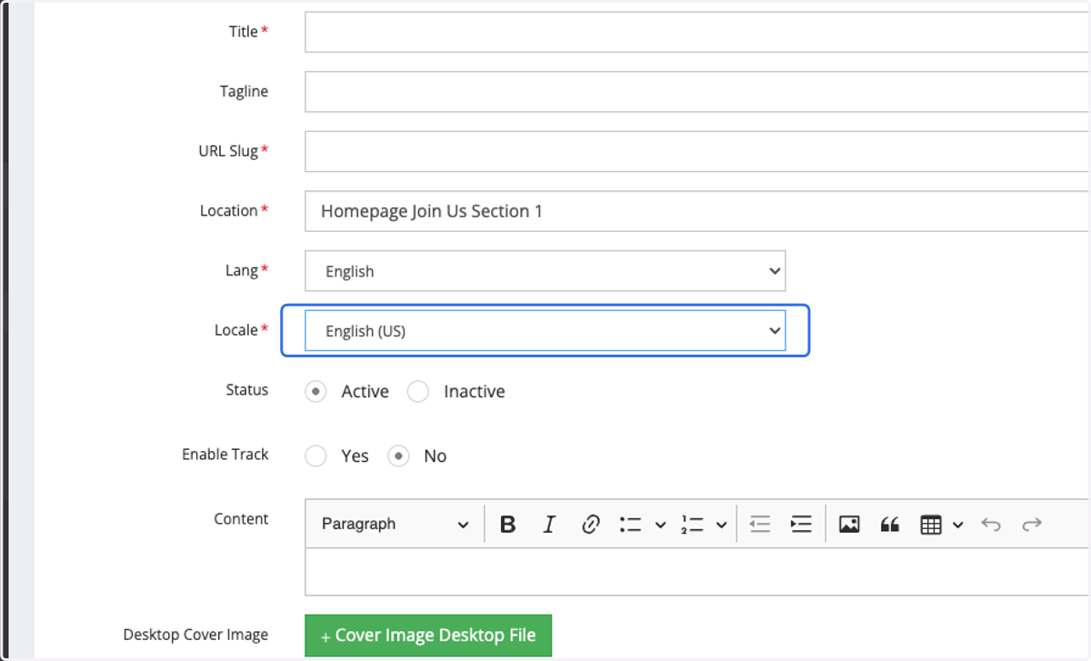 Select Locale