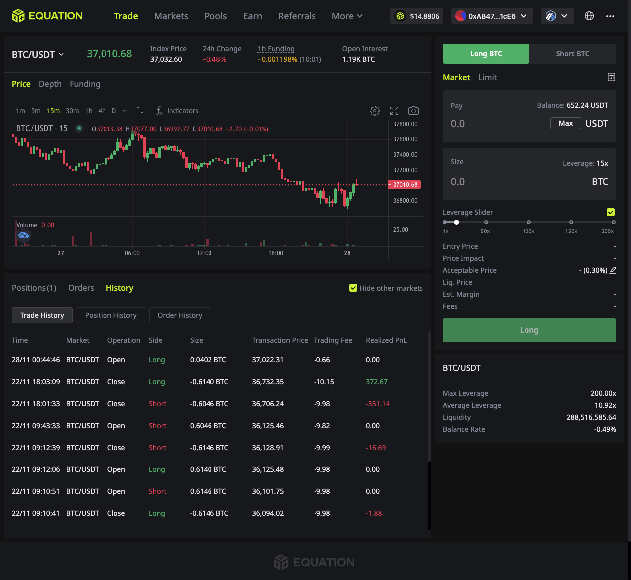 Click on Trade History