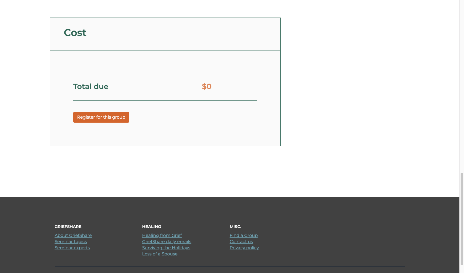 Scroll to bottom of page and click on Register for this group