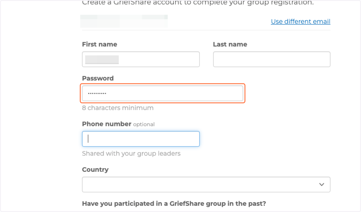 Create password