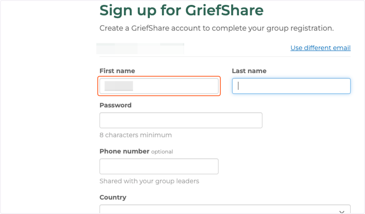 Type First Name