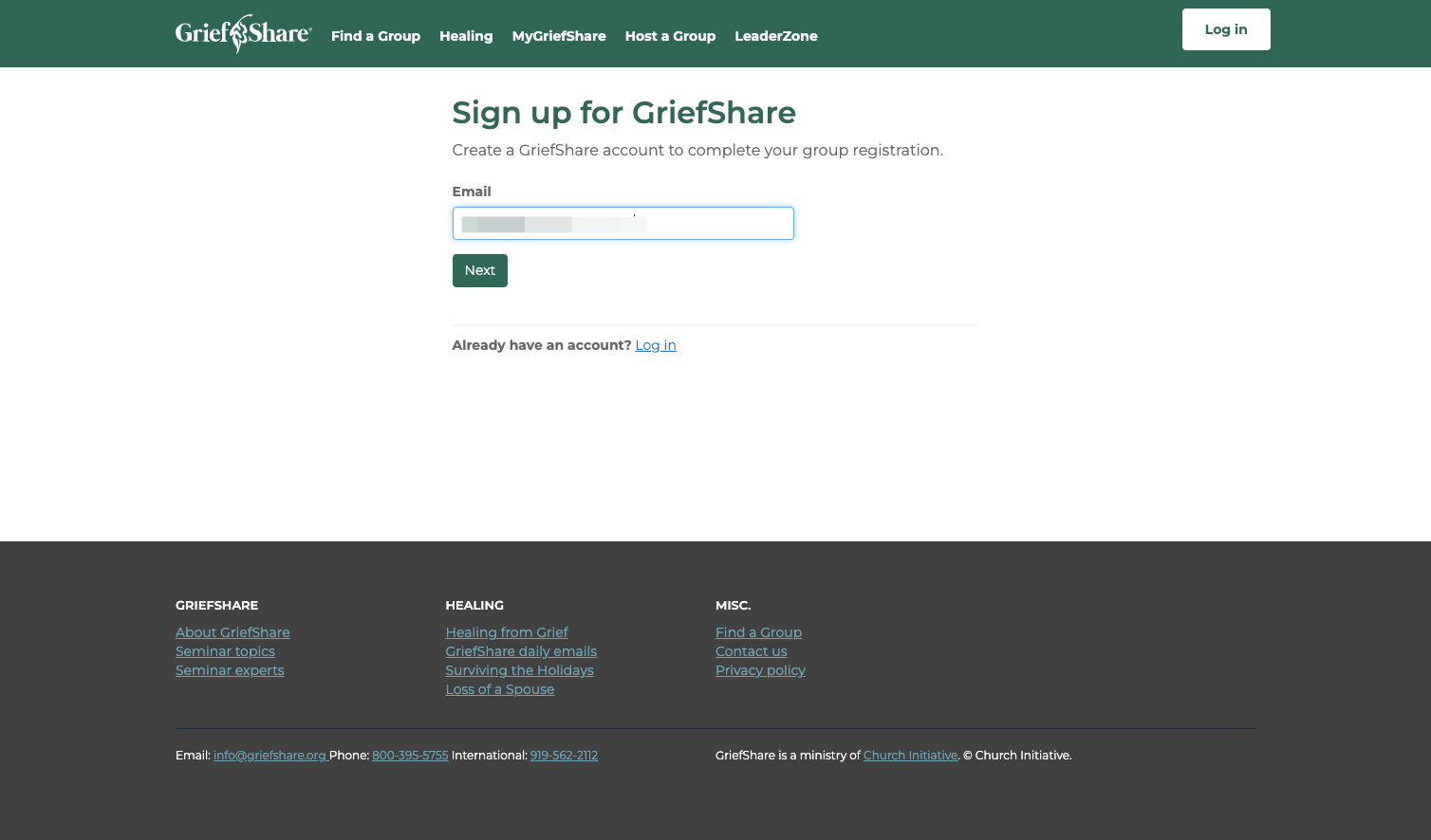 Type in your email address