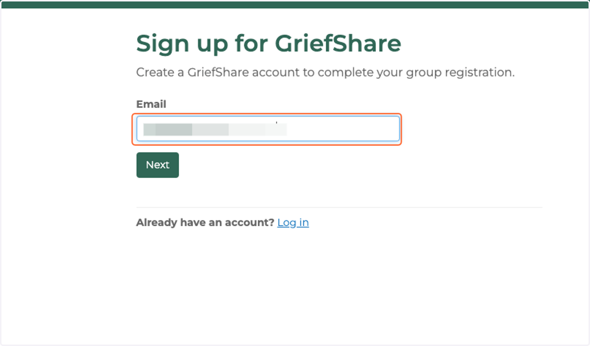 Type in your email address