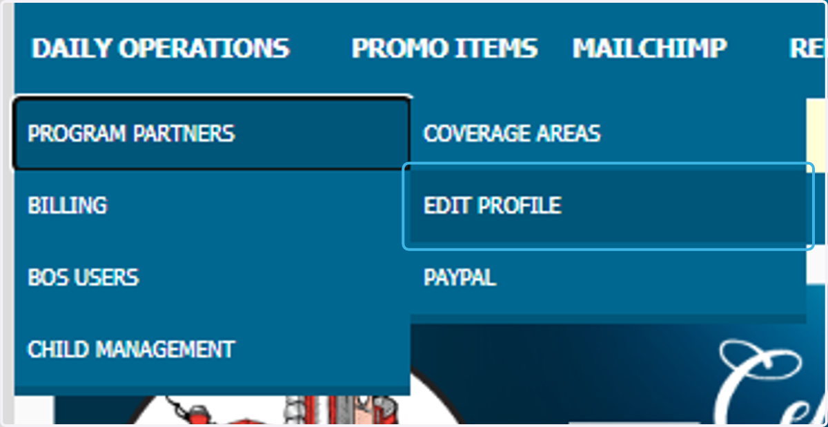 Click on EDIT PROFILE